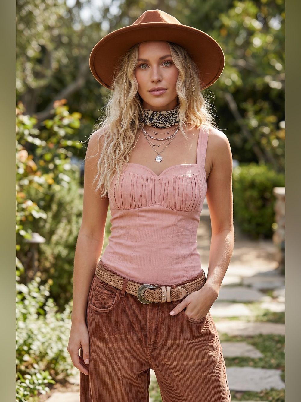 Free People Sasha Corset Top Mellow Rose Pink Sweetheart Tank NWT
